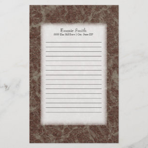 Personalised Brown and Tan Lined Stationery