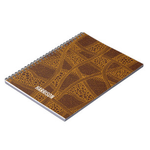 Personalised Brown &Beige Abstract Pattern Notebook