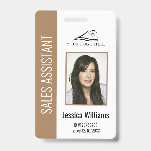 Personalised Brown Corporate Employee Security ID Badge (Front)