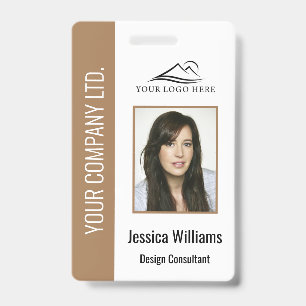 Personalised Brown Corporate Employee Security ID Badge