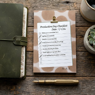 Personalised Brown Daily Habit Tracker Checklist  Post-it Notes