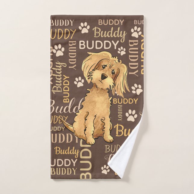 Personalised Brown Dog Hand Towel (Hand Towel)