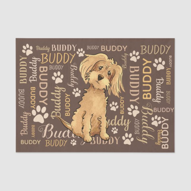 Personalised Brown Dog Tissue Paper (Front)