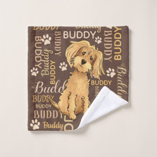 Personalised Brown Dog Wash Cloth