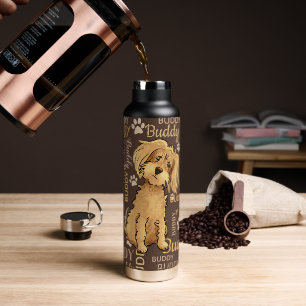 Personalised Brown Dog Water Bottle