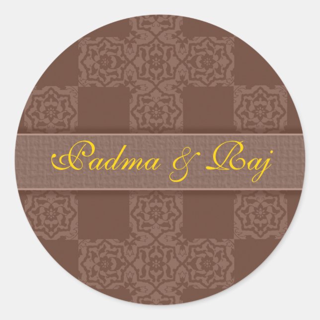 Personalised Brown Envelope Seal Sticker (Front)