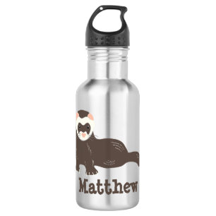 Personalised Brown Ferret 532 Ml Water Bottle