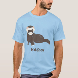 Personalised Brown Ferret Graphic T-Shirt