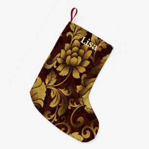 Personalised Brown Floral Christmas Stocking