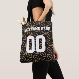Personalised Brown Football Sports Tote Bag