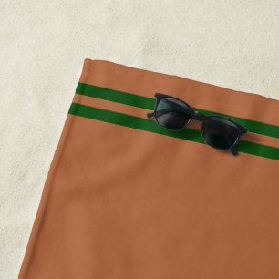 Personalised Brown & Green Beach Towel