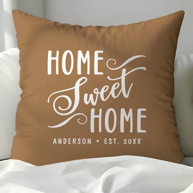 Personalised Brown Home Sweet Home Cushion (Creator Uploaded)