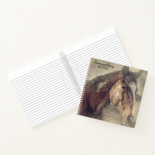 Personalised Brown Horse Painting Recipe Notebook