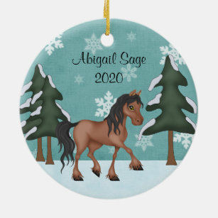 personalised brown horse snowy holiday christmas christmas ornament - Horse Christmas Decorations Uk personalised brown horse snowy holiday christmas christmas ornament - Horse Christmas Decorations Uk