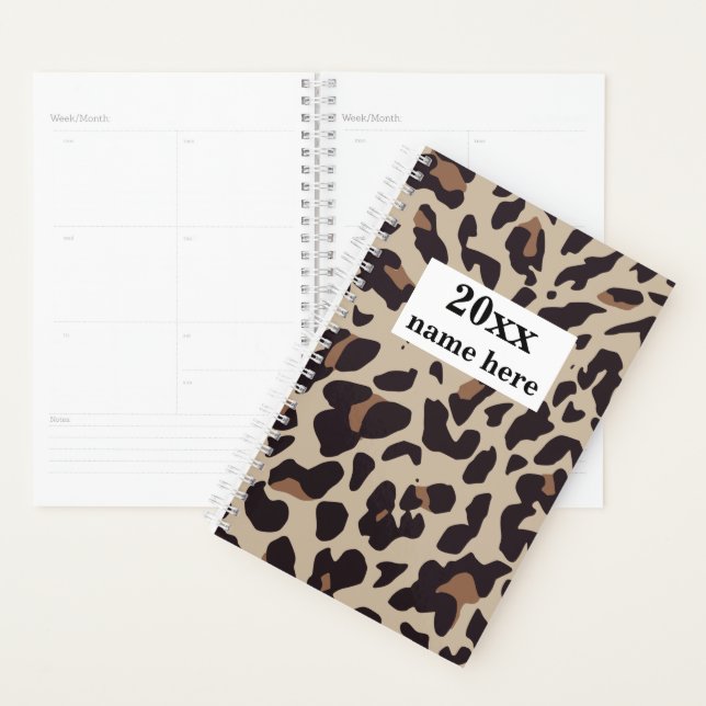 Personalised Brown Leopard Print Planner (Display)