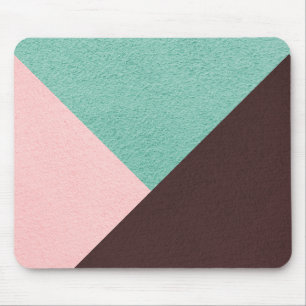 Personalised Brown Pink & Green Abstract Pattern Mouse Mat