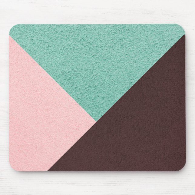 Personalised Brown Pink & Green Abstract Pattern Mouse Mat (Front)