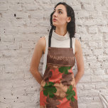 Personalised Brown-Pink-Green Floral Pattern Apron<br><div class="desc">You will be the envy of your friends as you show off your new-found designer piece. The eye-catching, artistic pattern is not one you will see often. It's time to add a little more flair to your life! This design features many beautiful colours, making it a colourful floral print. Featuring...</div>