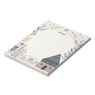 Personalised Brown Scandinavian Hygge House Notepad