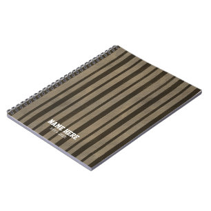 Personalised Brown Stripes Spiral Notebook