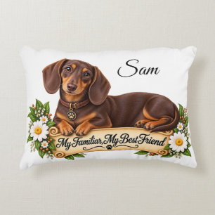 Personalised Brown Tan Dachshund Best Friend Decorative Cushion