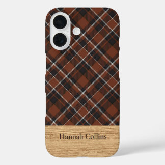 Personalised Brown Tartan Plaid iPhone Case