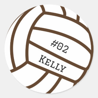 Personalised Brown Volleyball Stickers