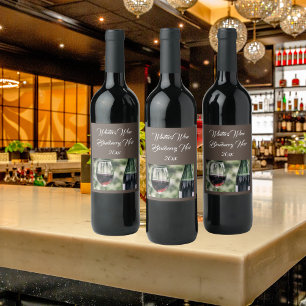 Personalised Brown Wine Bottles   Photo Label