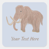 Personalised Brown Woolly Mammoth Illustration