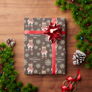 Personalised Brown Yorkshire Terrier Christmas Wrapping Paper