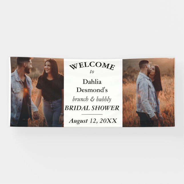 Personalised Brunch & Bubbly Bridal Shower Welcome Banner (Horizontal)