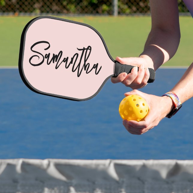 Personalised Brush Script Blush Pickleball Paddle (Insitu)