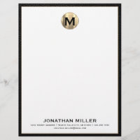 Personalised Brushed Gold Monogram Letterhead