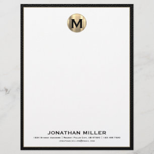 Personalised Brushed Gold Monogram Letterhead