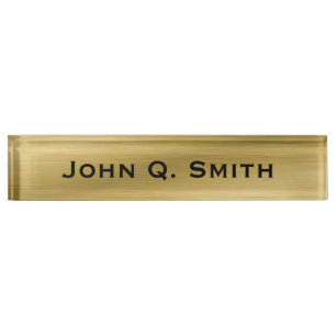 Personalised Brushed Gold Nameplate