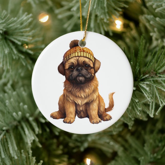 Personalised Brussels Griffon Dog Ceramic Tree Decoration (Tree)