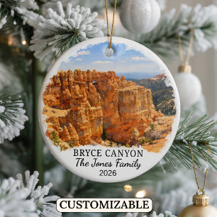 Personalised Bryce Canyon National Park, Utah Ceramic Tree Decoration