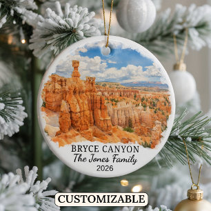 Personalised Bryce Canyon National Park, Utah Ceramic Tree Decoration