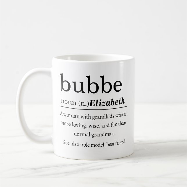 Personalised Bubbe Definition Coffee Mug (Left)