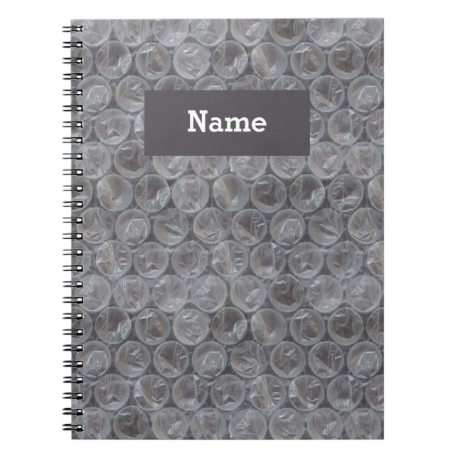 Personalised bubble wrap notebook (Front)