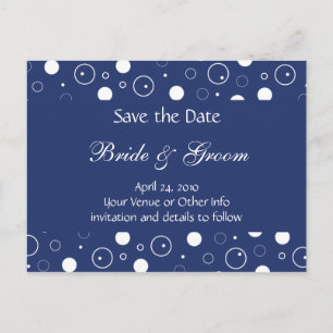 Personalised Bubbles Save the Date Announcement Postcard