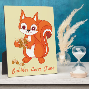 Personalised Bubbles the Helpful Squirrel Plaque
