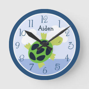 Personalised Bubbles Turtle Kids Clock