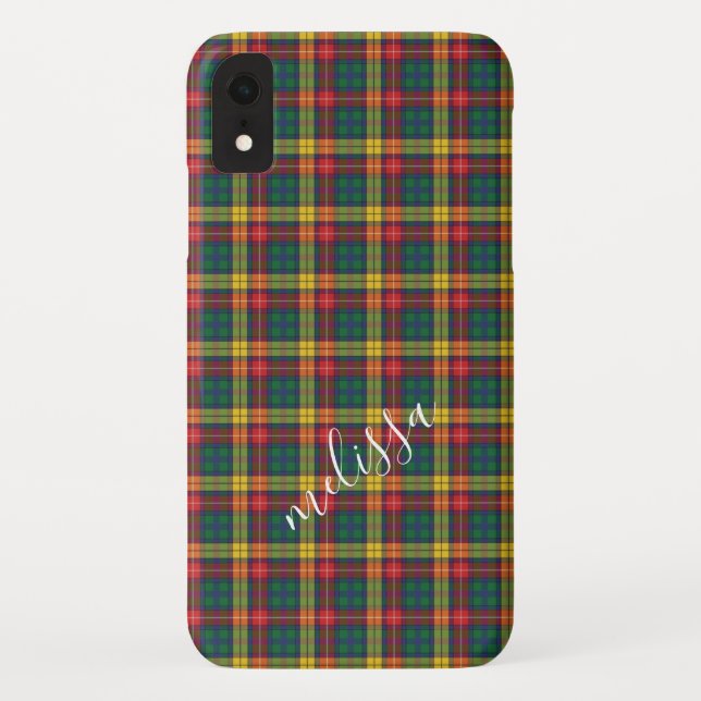 Personalised Buchanan Tartan Pattern Clan Pattern Case-Mate iPhone Case (Back)