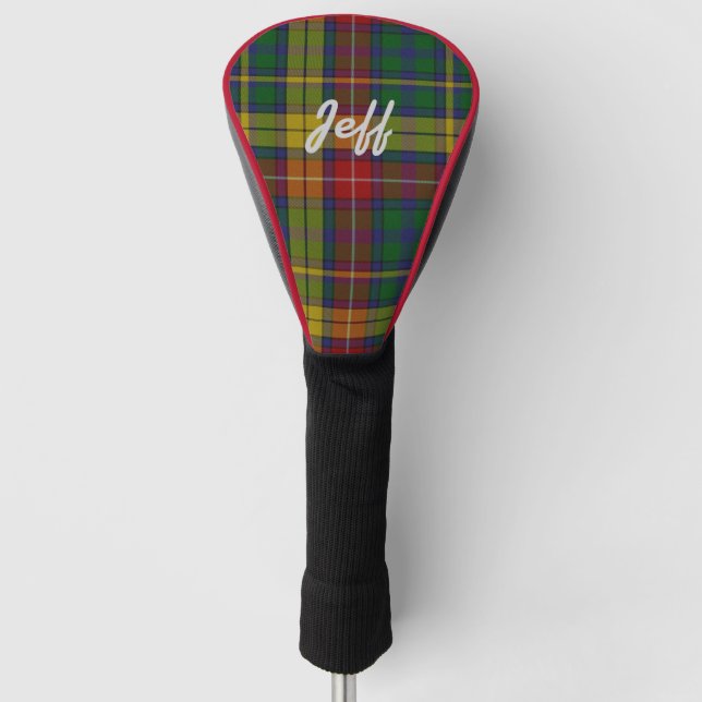 Personalised Buchanan Tartan Plaid Driver Cover (Front)