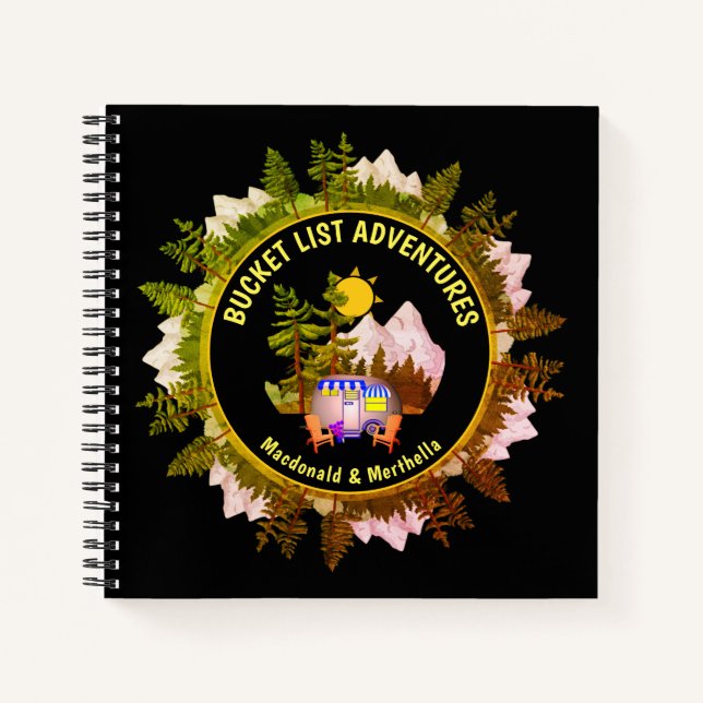 Personalised BUCKET LIST ADVENTURES Notebook (Front)