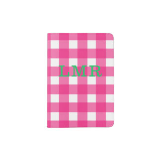 Personalised Buffalo Check Monogram Passport Cover