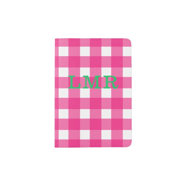 Personalised Buffalo Check Monogram Passport Cover (Front)