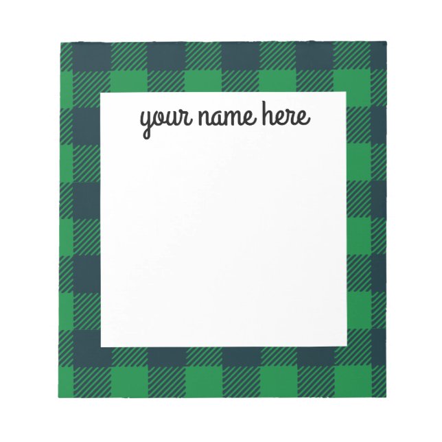 Personalised Buffalo Plaid Notepad (Front)