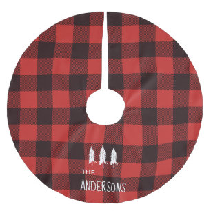 Personalised Buffalo Plaid Rustic Country Brushed Polyester Tree Skirt